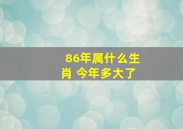 86年属什么生肖 今年多大了